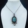 Blue Chalcedony 999 Copper Wire Wrapped Pendant, Handmade Gemstone Pendant Jewelry, Gifts For Wife Brand New Pendant