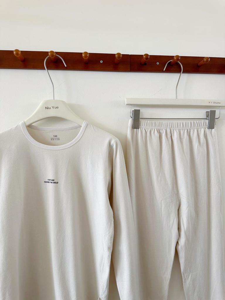 Teen Big Kid Autumn Pajamas - Solid Color, Unisex, Soft Lycra, Xinjiang Cotton, Comfortable & Skin-Friendly