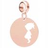 Charms Gilded Round Disc Girl Family 925 Silver