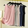 Women's Summer Loose-Fit Pleated Sleeveless Tank Top Solid Color Simple Slimming Lightweight Vest