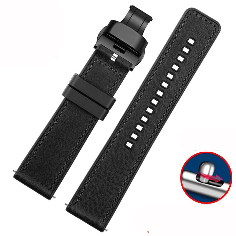 Vintage Italian Leather Watch Band For Seiko Tudor Casio Waterproof Silicone Rubber Bottom Chain Strap Bracelet 20mm  22mm 24mm