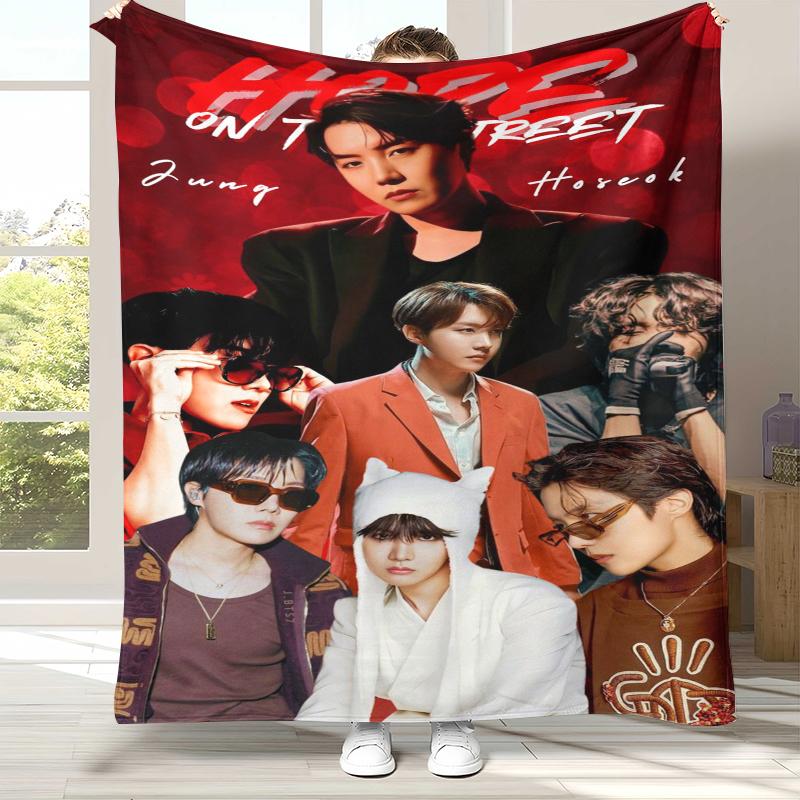 Jung Hoseok J Hope Kpop B-BTS Flannel Blanket,Ultra Soft Warm Plush Throw for Home Bedroom Bed Sofa Cover Office Camping gift