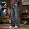 Foreign Trade Surplus American Retro Straight-Leg Jeans for Men, Autumn and Winter Loose Casual Pants, Trendy Brand Wide-Leg Drawstring Long Pants
