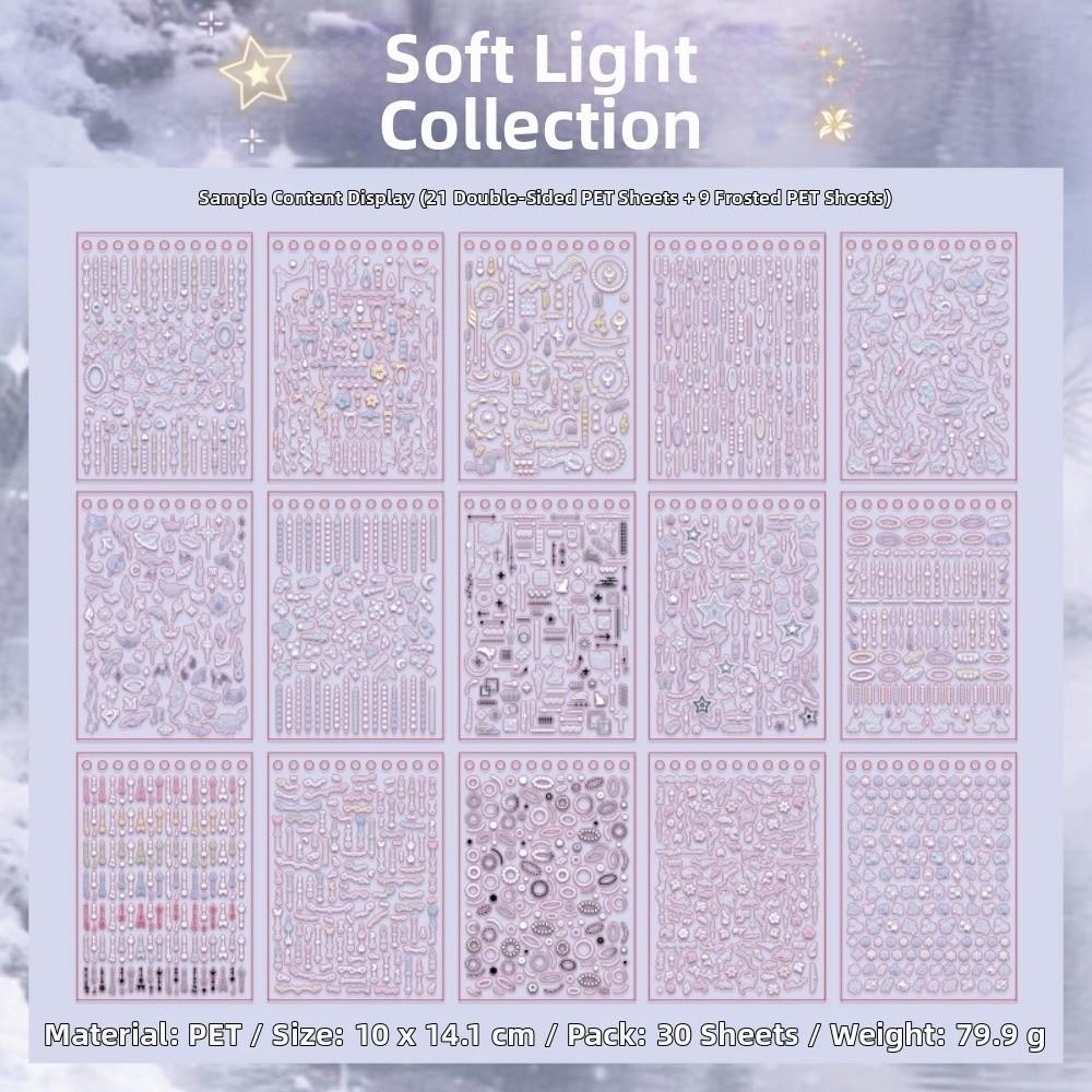 Transparent DIY Sticker Book 30 Sheets Cut Film Sticker Book Scrapbook Stickers  Phone Decoration 1pc