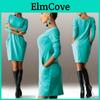 Elegant Summer Solid Casual O Neck Long Sleeve Bodycon Dress With Pockets
