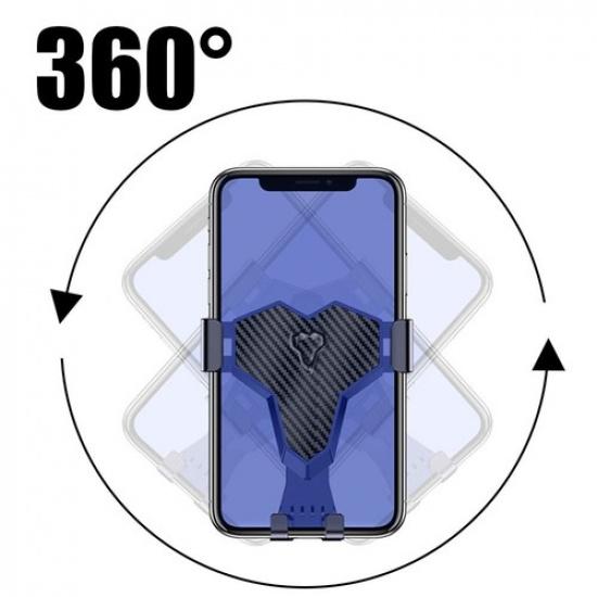 Gravity Carbon Fibre Mobile Cell Phone Stand Car Air Vent Mount Holder Support -