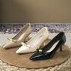 Design bow sweet temperament high heels women's pointed head thin heels single shoes not tired feet spring