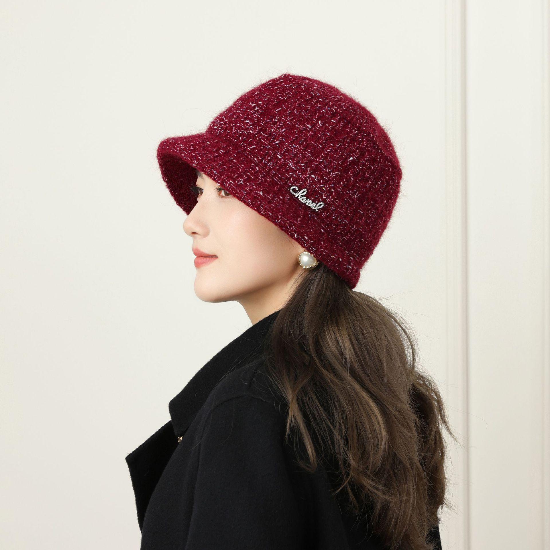 

Hat for Women In FallSeason and ColdSeason Mother Hat Plus Velvet Thickened Warm Ear Protection and Cold Protection Old Lady Knitted Wool Hat One size