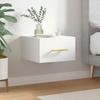 Wall-mounted Bedside Table - Maison Exclusive - White - Engineered Wood - 1 Floating Door