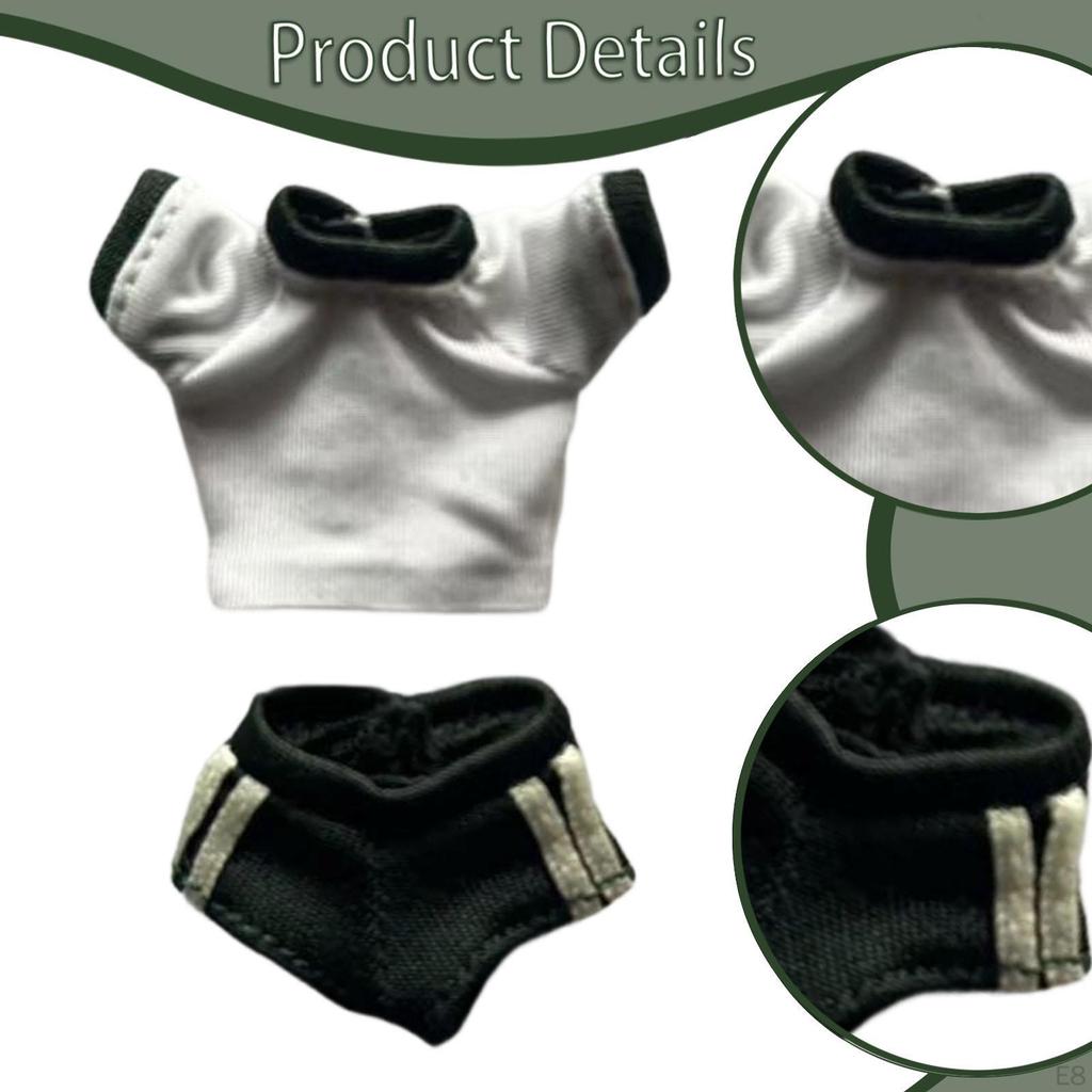 1/ Figure Clothes Casual Miniature for Collectible Dolls Dressing Short Sleeve Shirt Top and