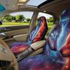 2pcs Wolf For Galaxy Car Seat Covers - Vibrant & Purple Wolf Print, Fit For Cars, SUVs, Sedans, Trucks - Durable Polyester, Mach