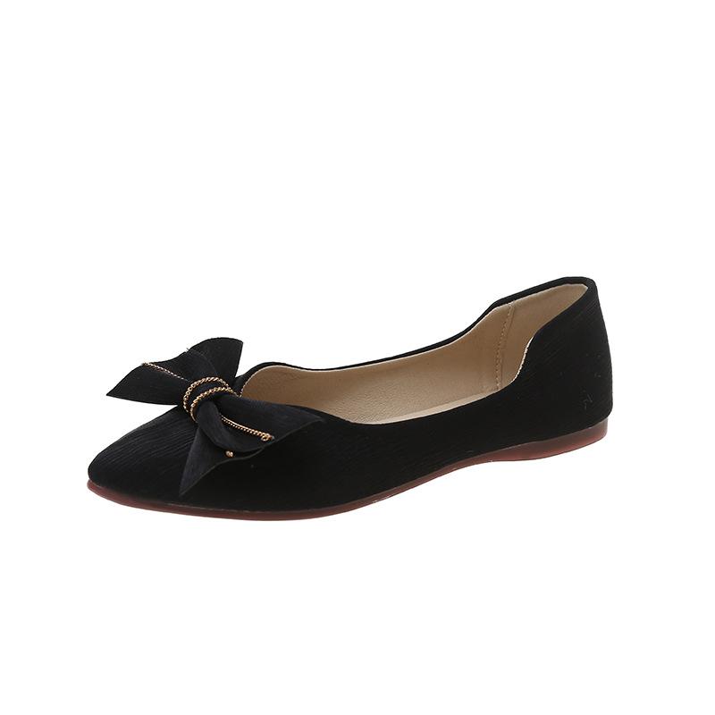 New fashion single shoes women's spring and summer fashion pointed head shallow mouth gradual change bow flat shoes