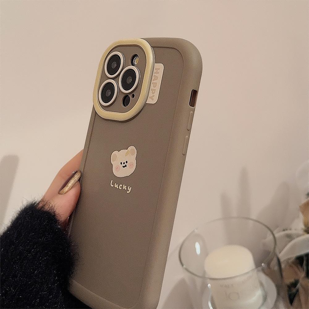 Dla IPhone 16 Etui na Telefon Komórkowy dla Iphone14 Uroczy Pluszowy Niedźwiedź Smycz 15 dla 13promax Proste 12