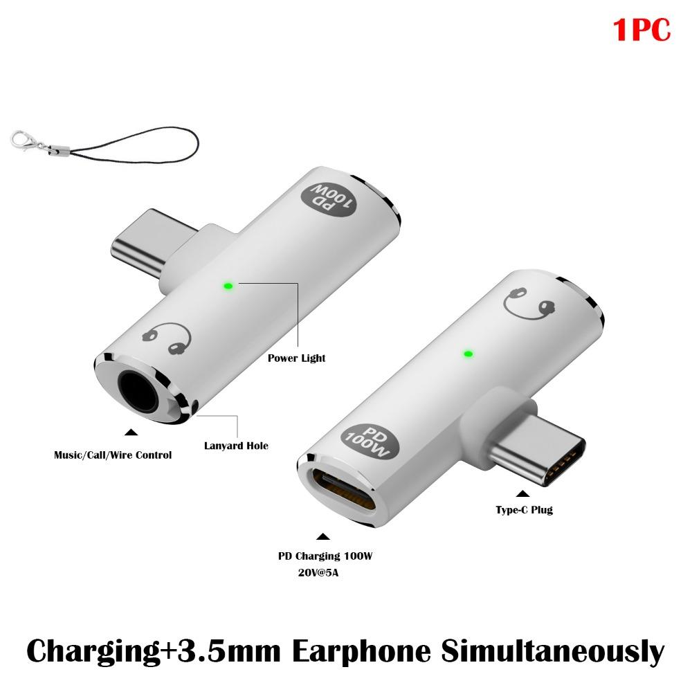 Fast Charging USB Type C Audio Adapter 2 In 1 USB-C Earphone Converter NEW