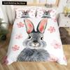 Kids Cartoon Rabbit Carrot King Queen Duvet Cover Boys Girls Cute Bunny Bedding Set Animal Quilt Cover Polyester Comforter Cover