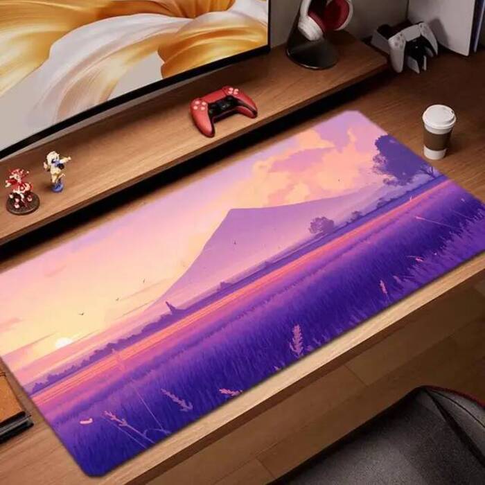 Lavender field Mouse Pad Game Accessories keyboard pad XXL large locking edge 900X400 mm table mat Gaming mousepad
