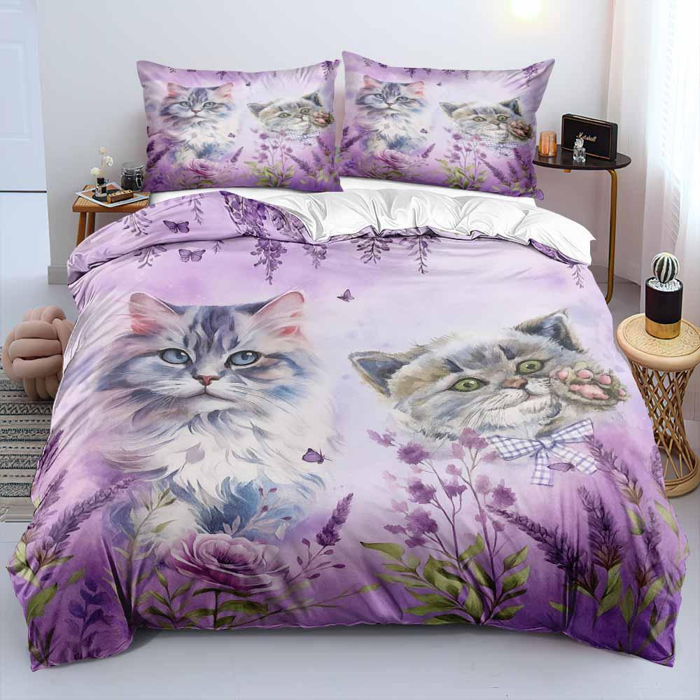 2/3pcs Bedding Set Digital Print Comfortable Duvet Cover for Home Bedroom Decoration, 1 Duvet Cover and 2pillowcase with Zippers