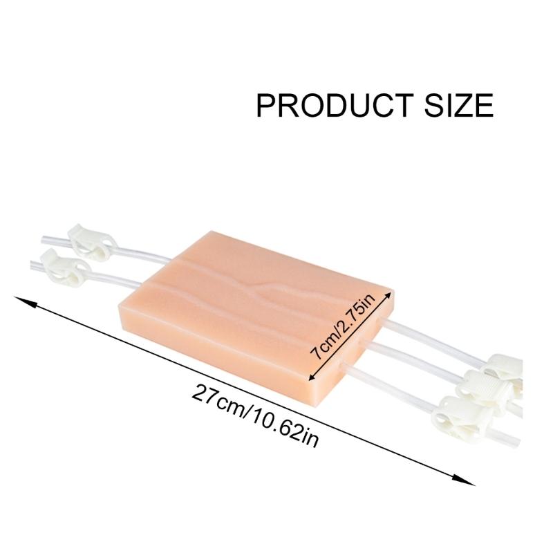 Injection Training Pad Model Silicone Human Skin Suture Training Injection Simulator Practice Pad Veins Imbedded Model
