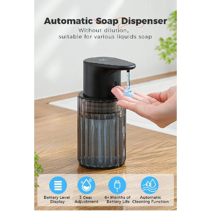 Kitchen 300ml Automatic Liquid Soap Dispenser USB Rechargeable Touchless Hand High Capacity Detergent Bathroom Dispenser