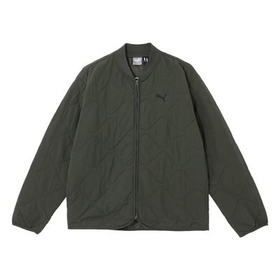 Leichte Gepolsterte Einfarbige Mode Lässig Bequeme Jacke Herren Jacke Dunkeloliv 632291-70