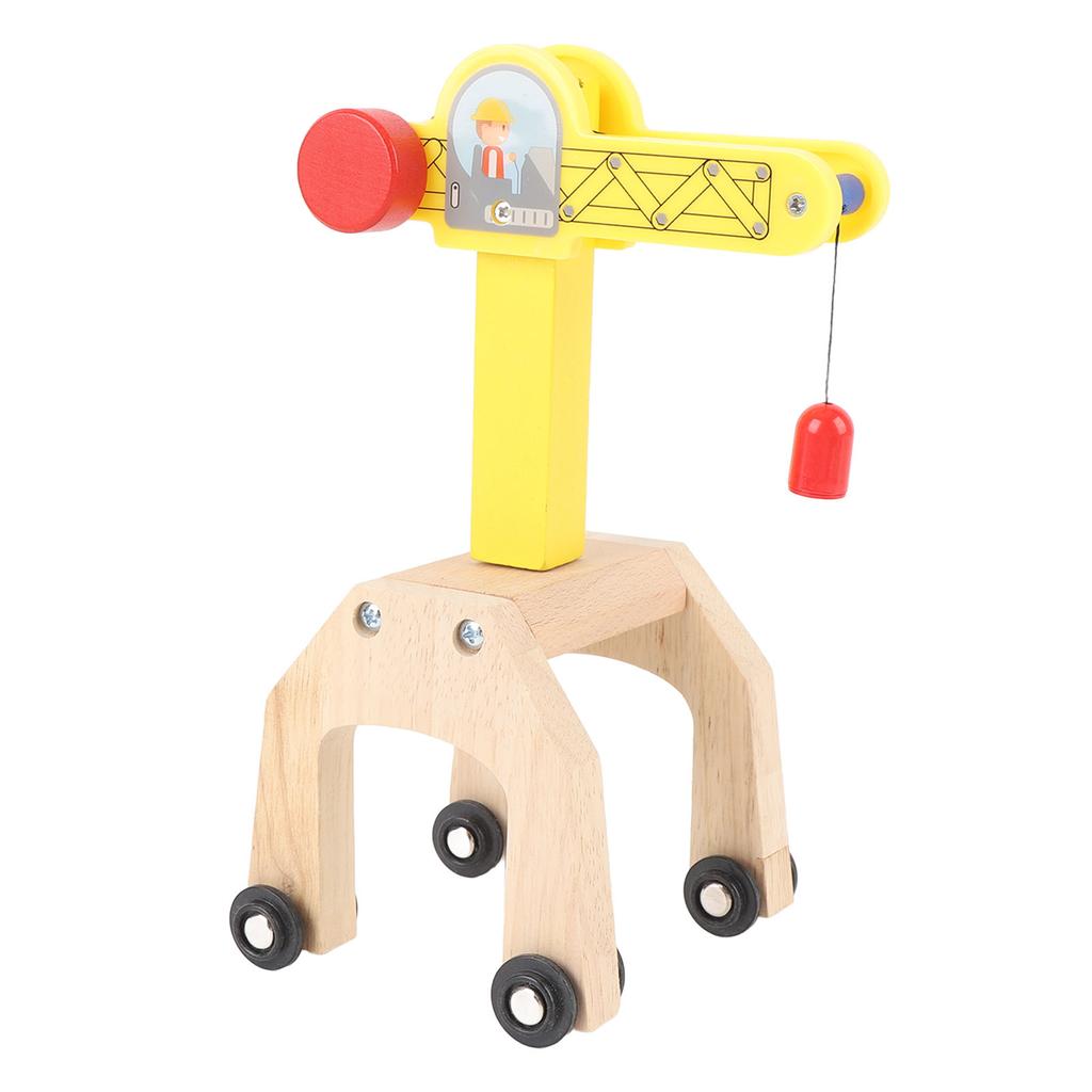 Drewniany Zestaw Żurawia Zabawki Akcesoria do Zabawki Toru Łatwy Montaż Zestaw do Zabawy Żuraw Wieżowy dla Dzieci