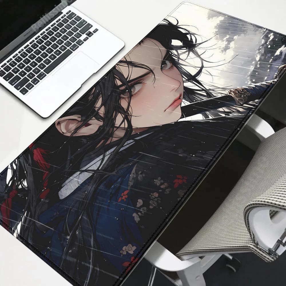 Moon Samurai Xxl mouse pad x Nonslip Rubber Keyboard Gaming Mats Playmat Deskpad Computer teclado mousepad Anime Gamer