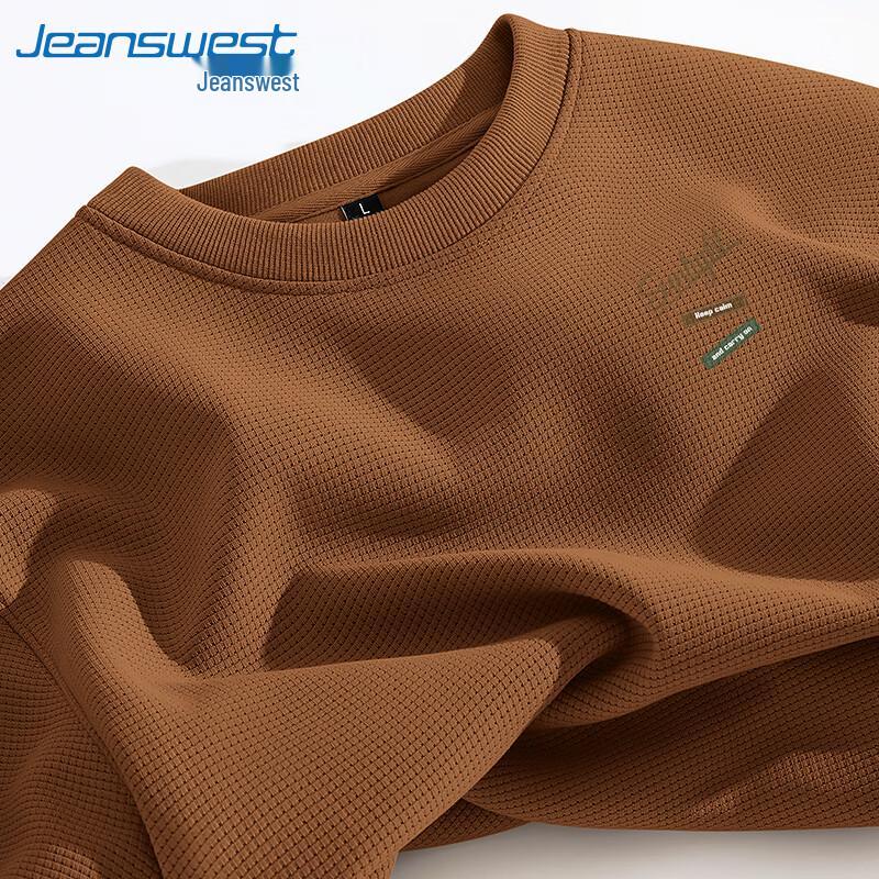 Jeanswest Men's Waffle Knit Crewneck Sweatshirt