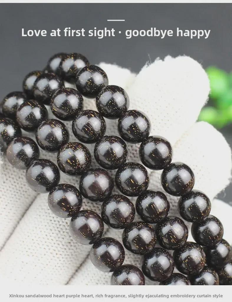 Pulseira de Sândalo Vermelho Zambiano com 108 Contas - Sândalo Vermelho Africano para Homens e Mulheres