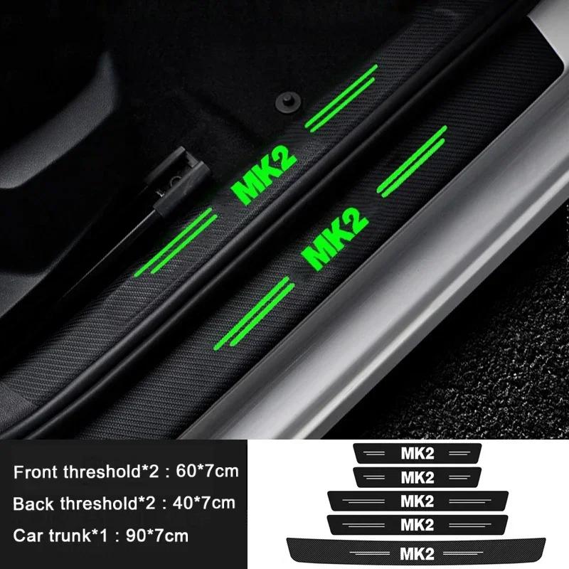 Luminous Welcome Tape Car Door Sill Scuff Plate Protective Decals For Volkswagen VW GOLF MK2 Badge Rear Trunk Bumper Guard Strip