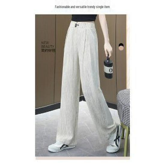 Women s Plus Size Straight Leg Elastic Waist Pants - Spring/Autumn Casual Loose Fit 3XL