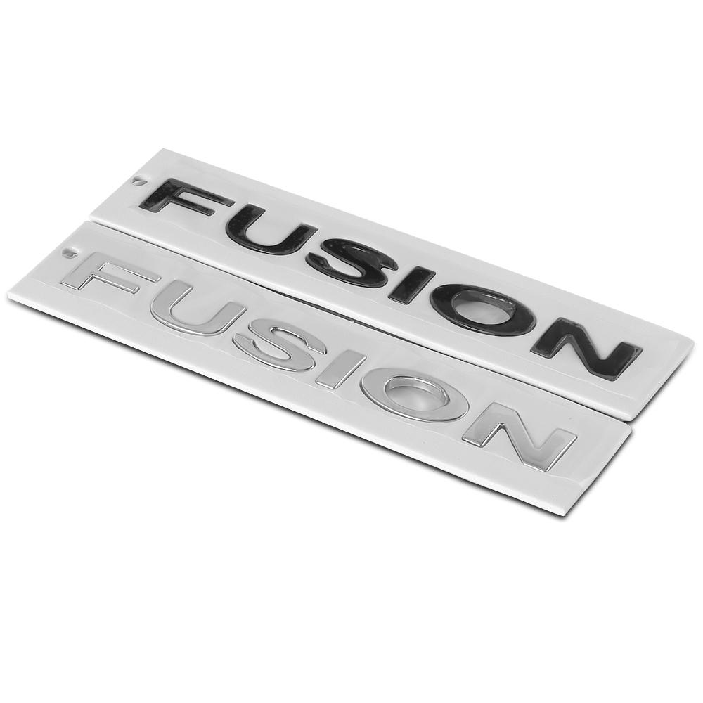 Car ABS Fusion Letter Emblem Sticker Auto Trunk Badge Decal For Ford Focus Mk2 Fiesta Kuga Explorer Mk4 Ranger Mk7 Mustang Party