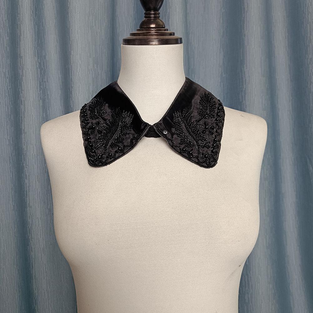 Outer Front Button-Up Shirt Collar Korean Version White Shirt Collar Versatile Hollow Lace Collar Fake Collar Niche Decorative Collar