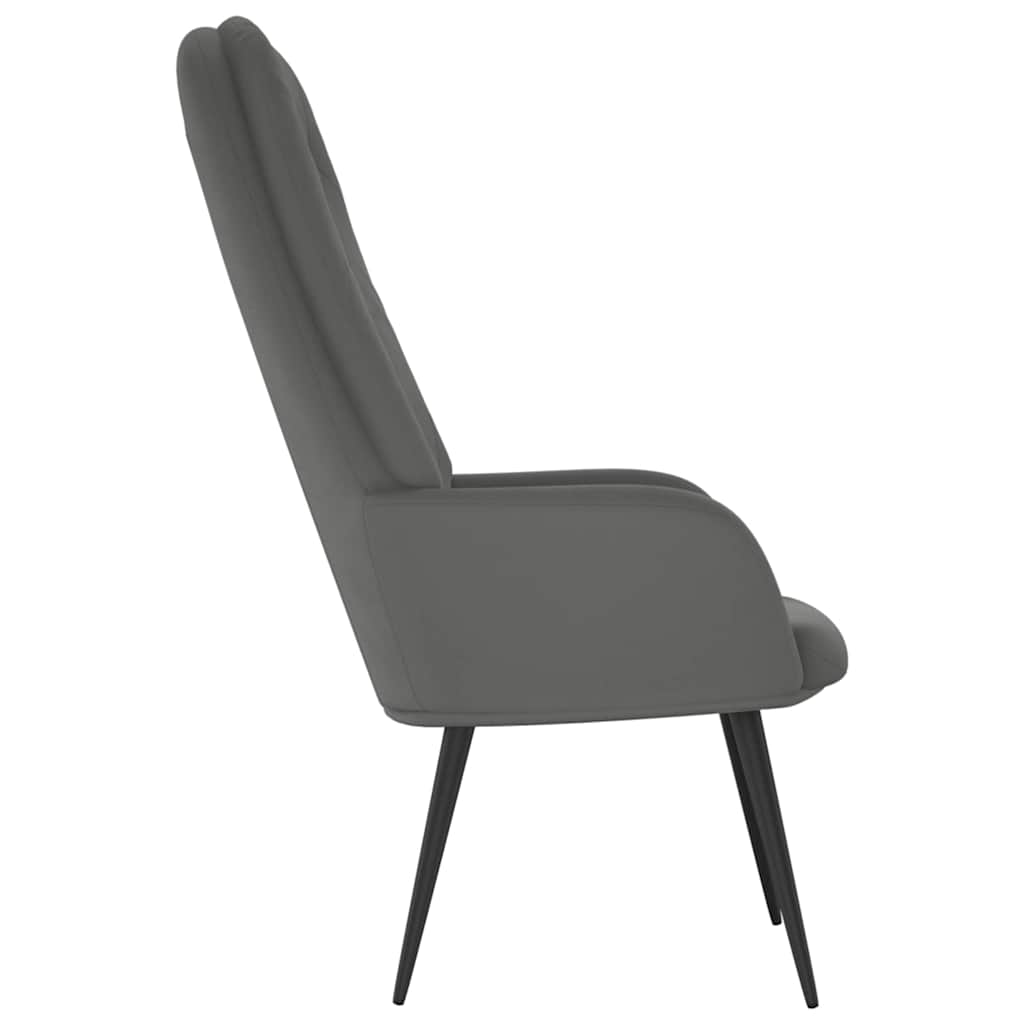 Vidaxl Fotel, Ciemnoszary, Obity Aksamitem