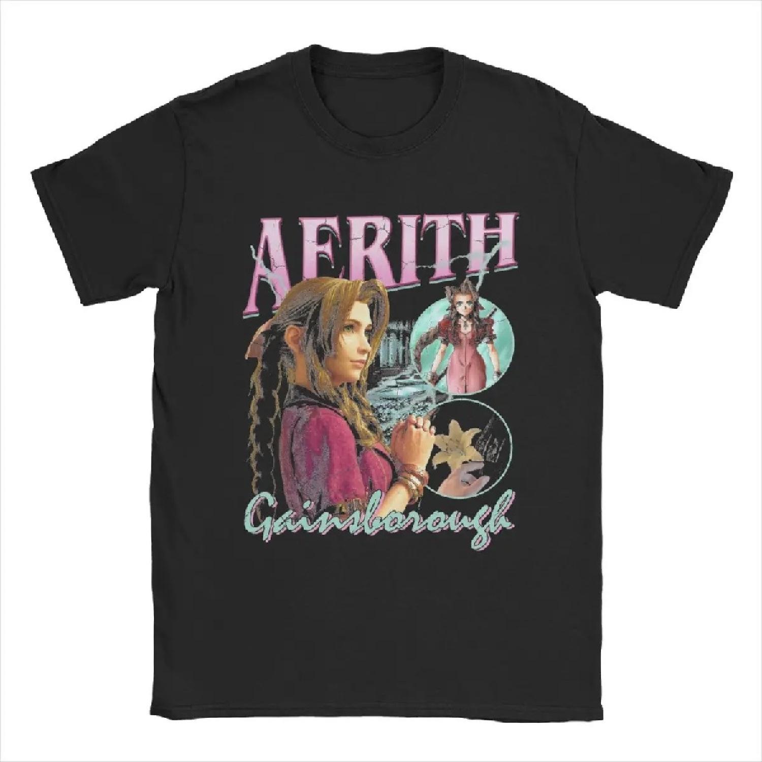 

Vintage Aerith Gainsboro Final Fantasy 7 T-Shirt for Men Crewneck Pure Cotton T Shirts Short Sleeve Tees Gift Idea Clothing XXXXXL різнокольоровий
