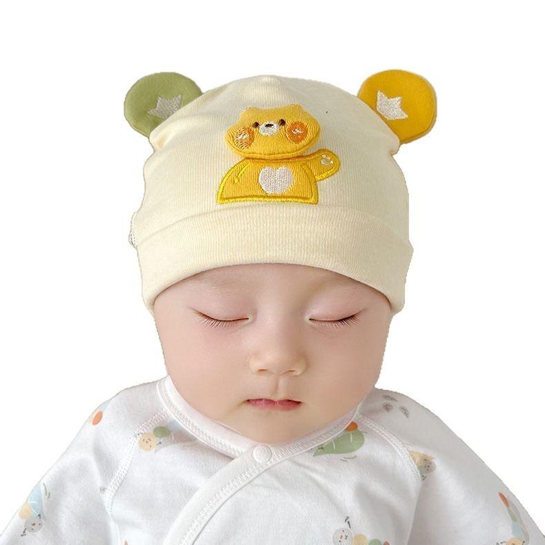 Baby Infant Cotton Sun Protection Hat With Soft Round Top For Newborns