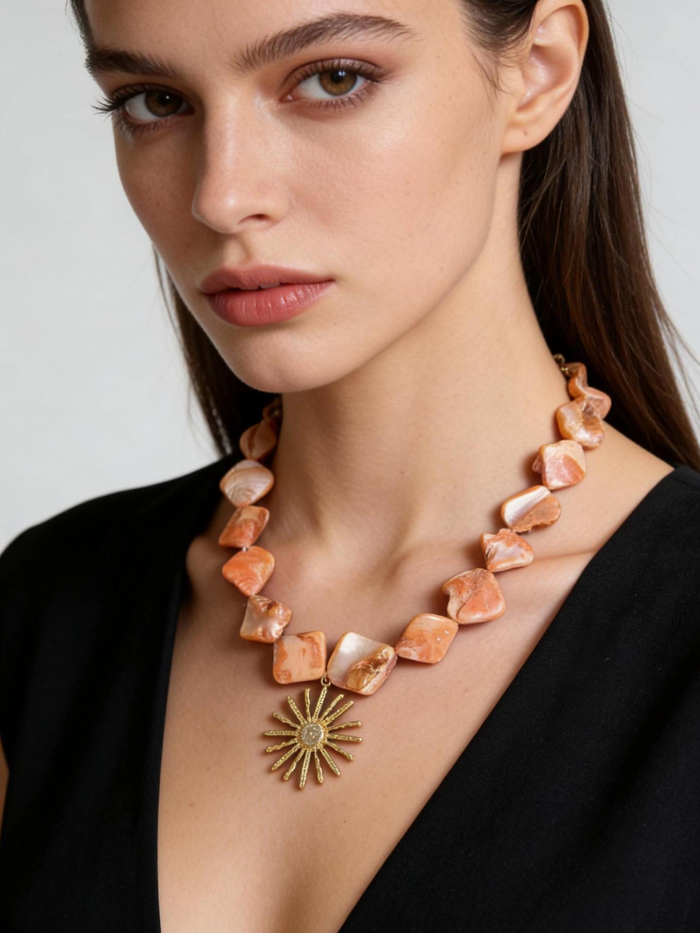 Accessories, Beach Resort Shell Collarbone Chain, Ocean Wind Sunflower Necklace