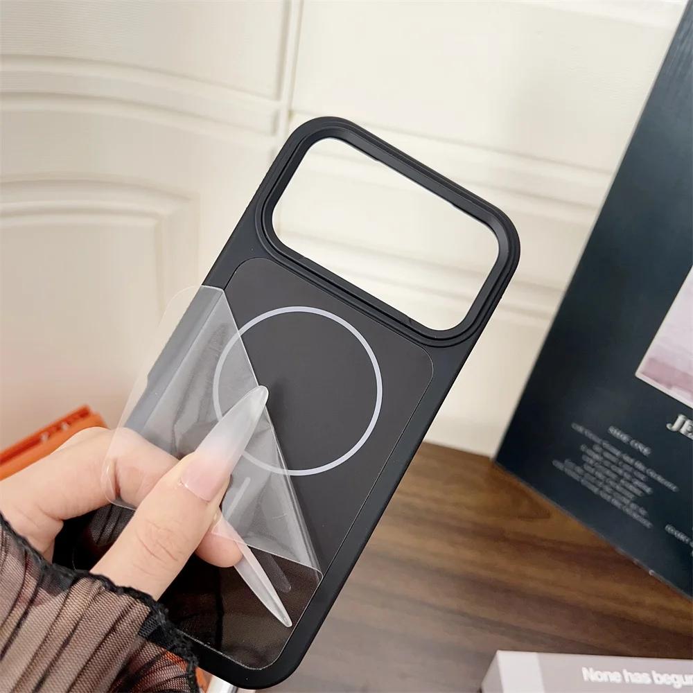 Bicolor Matte Frosted Magnetic  Phone Case for iPhone 17 Pro Max Air 16 15 14 Plus 13 12 11 For Magsafe Protective Cover