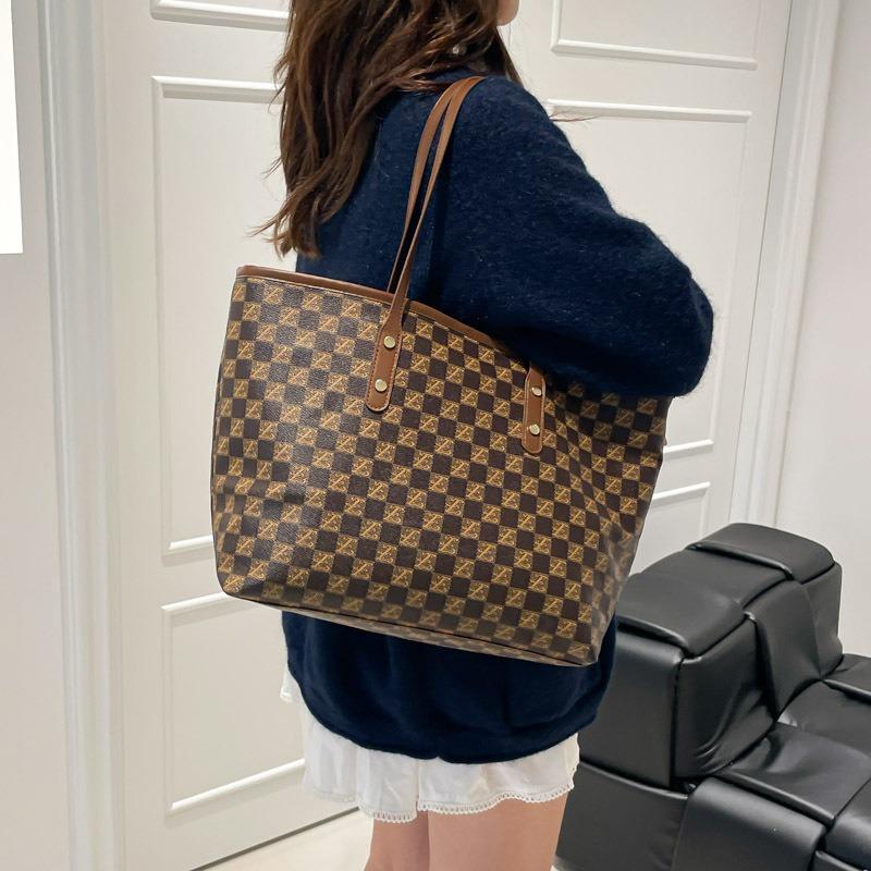 Große karierte Tragetasche Damen neue vielseitige Pendler-Umhängetasche Mode-Handtasche