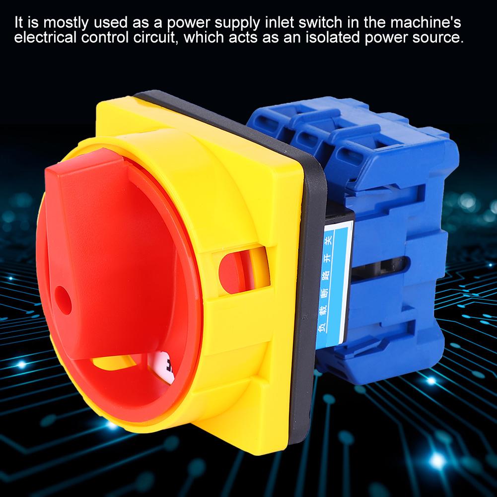 Plastic 2 Positions Locked Action Type Changeover Switch AC600V 25A