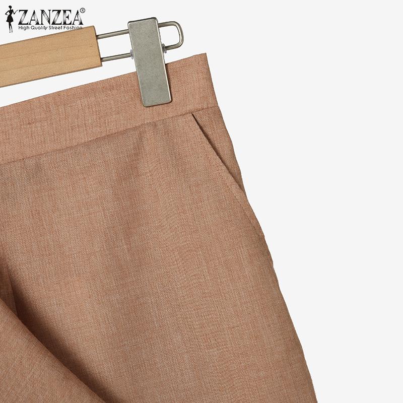 ZANZEA Women Half Sleeve Blouse and Pants Summer Two Piece Suit Sets
