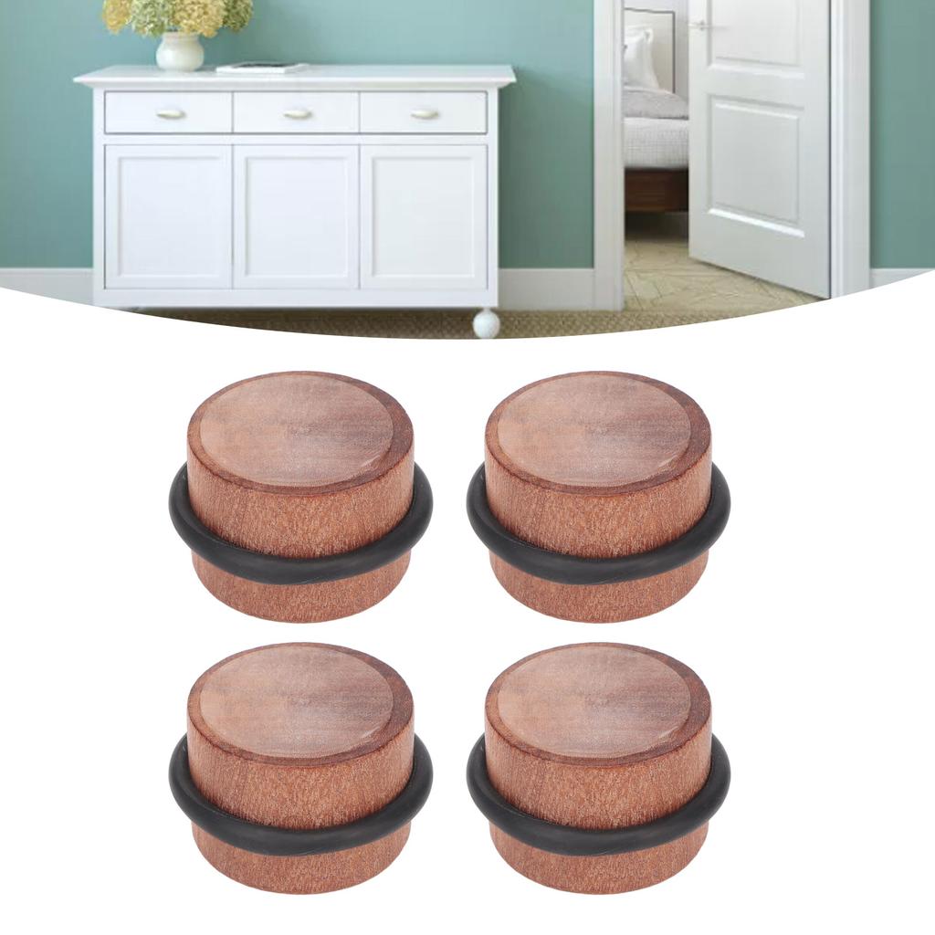 4PCS Cylindrical Door Stopper Prevent Silent Punch Free Solid Wood Floor Door Stopper with Bl