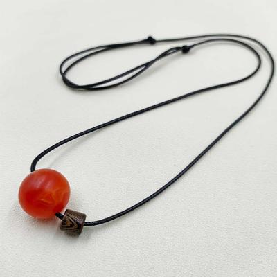 1PC Imitazione Cera d'Api Vecchia Perla di Trasferimento Collana Uomo e Donna Versatile Lunga Catena Maglione Letteraria Piccola Fresca Accessori Cotone e Lino