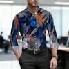 Men's Shirt Spring and Autumn New Style Men's Abstract Printed Long Sleeved Shirt Business Casual Slim Fit High-quality Shirt