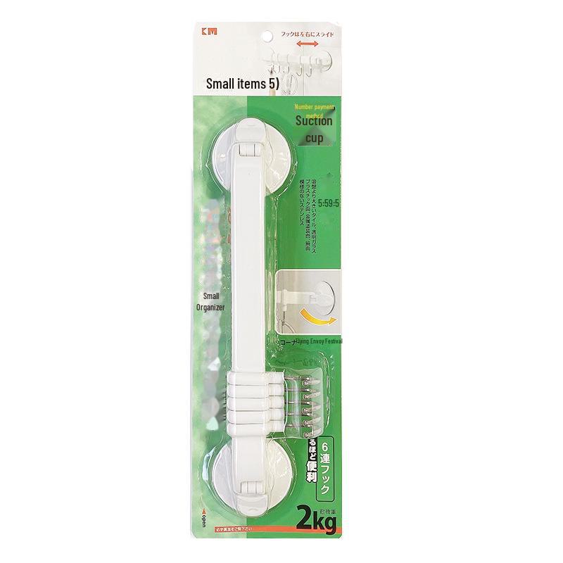 

562AAG Япония прочная присоска крючки стойка с 6 большими крючками для ванной комнаты