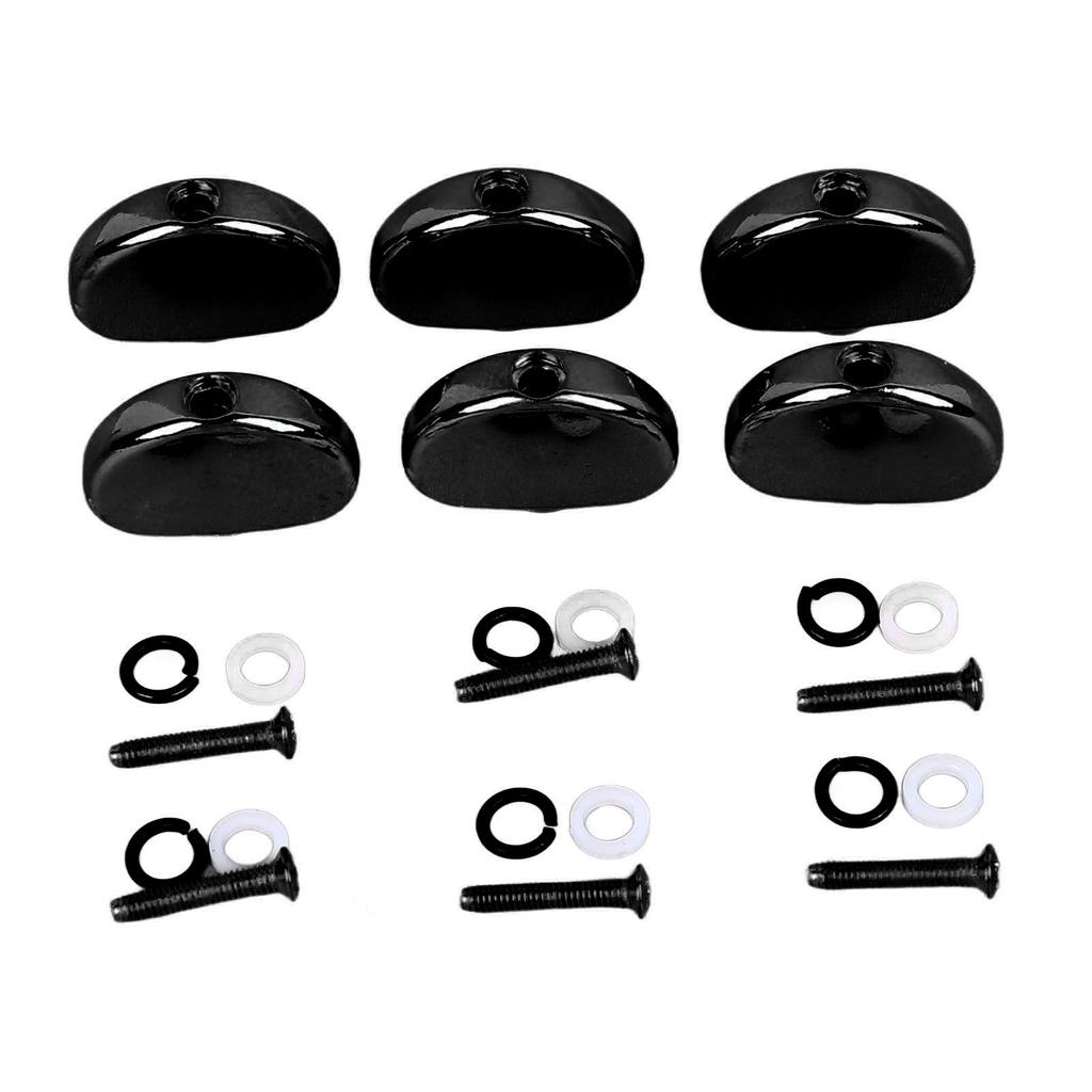6Pcs Electric Guitar Tuning Peg Key Button Folk Guitar Tuning Peg Handle for Replacement Black