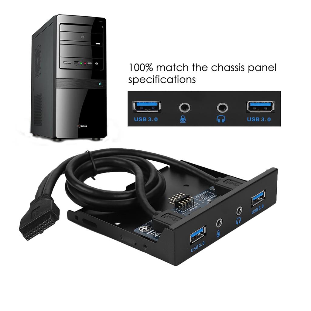 USB3.0 AUDIO Floppy Front Panel 3.5inch 2 USB3.0 Interfaces with Mic Audio