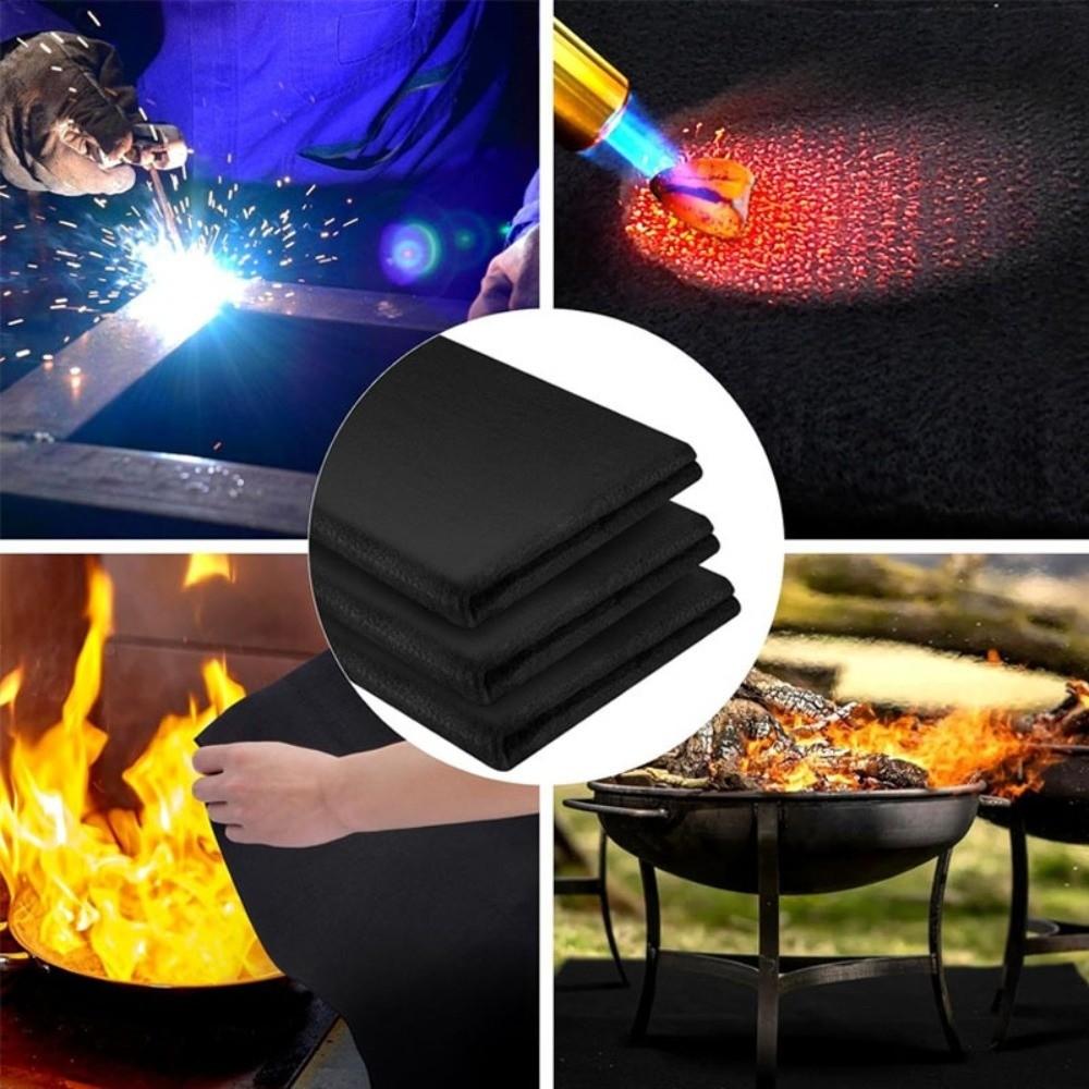 Fireproof Carbon Fiber Felt Black Soldering Protective Pad Torch Shield Mat  for Insulation Welding