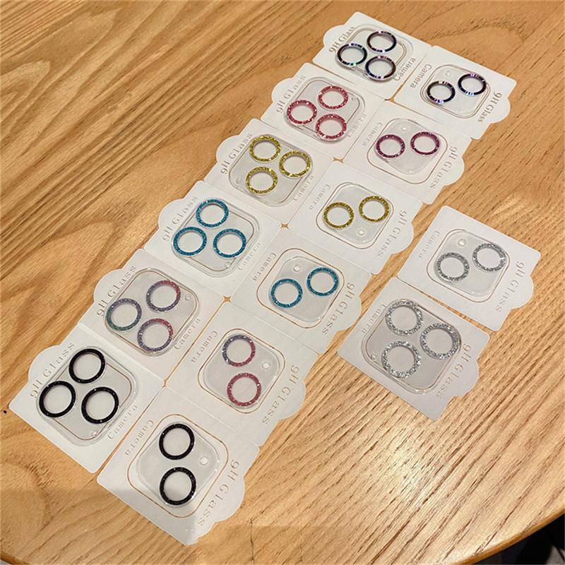 Glitzernde Vollabdeckung Kameraobjektivschutz für iPhone 13 12 11 Pro Max Mini 9H gehärtetes Glas Abdeckung iPhone 13 Kamera Aufkleber Kappe