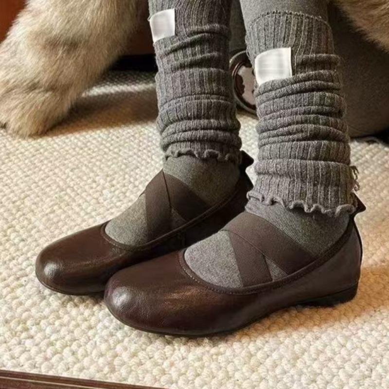 Fashion Fashion Flats Ballet Dance Shoes Shallow Leather Elegant Loafers Shoes 2025 Autumn New Designer Sneaker Dress Zapatillas Mujer