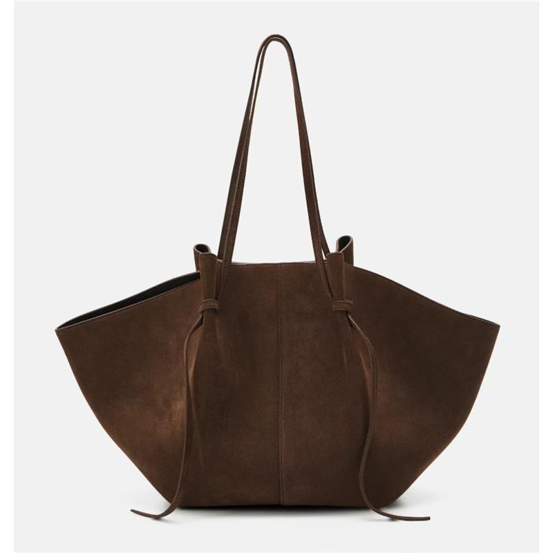 Women’s Mochi Suede Tote Bag, Frosted Suede Large Capacity Shoulder Wing Handbag, Elegant Daily Tote 20 15 35CM